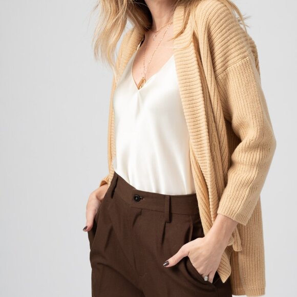 FORTE FORTE Wool Cashmere Cardigan in Vanilla - Picture 3 of 4